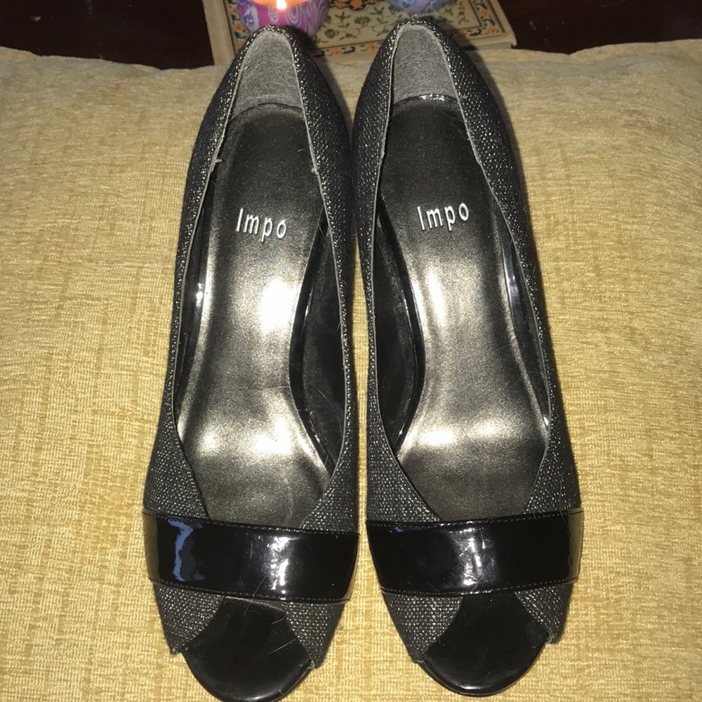Impo Black Peep-toe Pumps